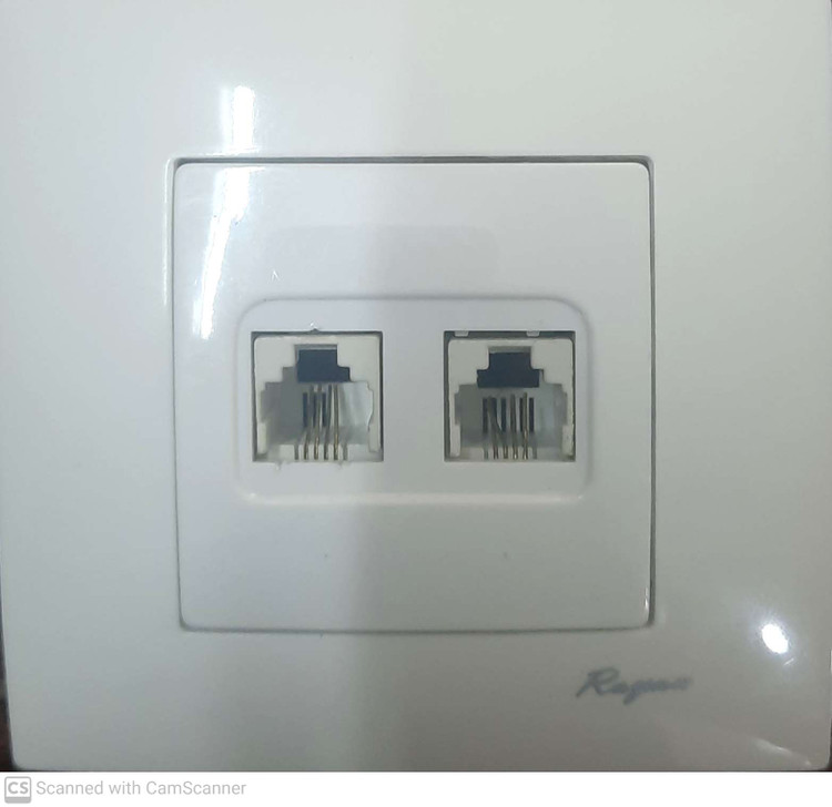 پریز ۲ سوکته تلفن