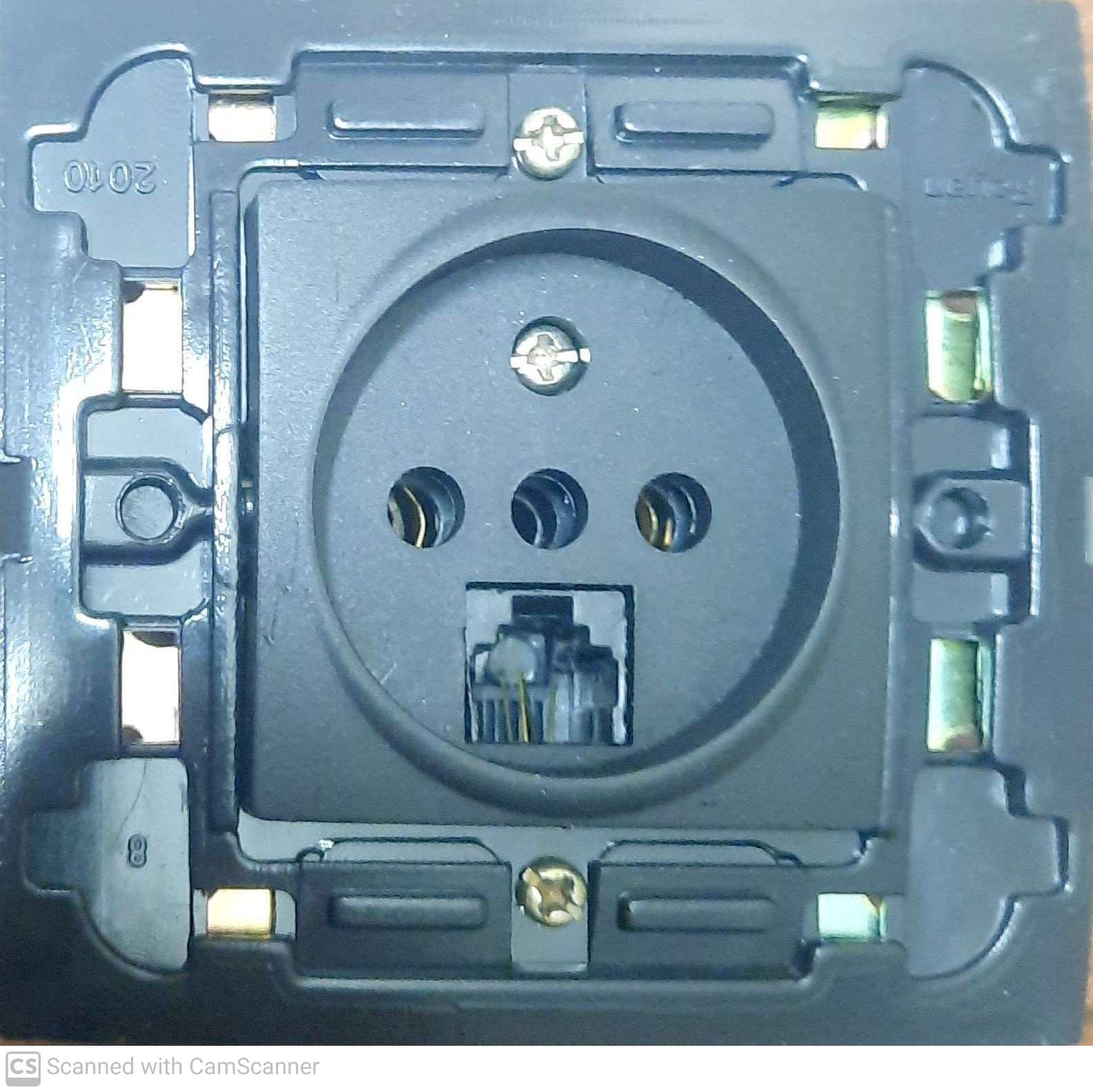 پریز تلفن رویان مشکی مدل یونیک